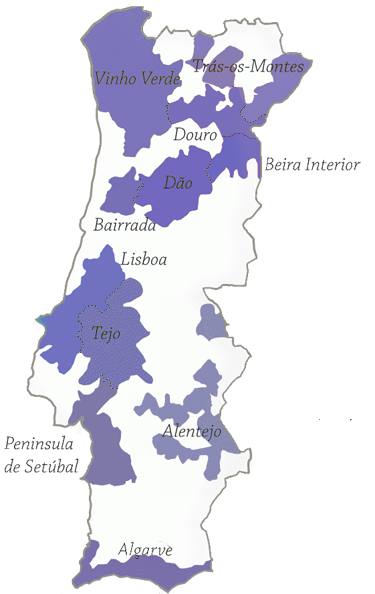 Mapa Hiszpanii - regiony winarskie